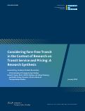 Cover page: Considering Fare-Free Transit in The Context of Research on Transit Service and Pricing: A Research Synthesis