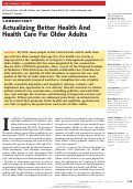 Cover page: Actualizing Better Health And Health Care For Older Adults