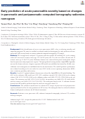 Cover page: Early prediction of acute pancreatitis severity based on changes in pancreatic and peripancreatic computed tomography radiomics nomogram.