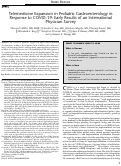 Cover page: Telemedicine Expansion in Pediatric Gastroenterology in Response to COVID-19: Early Results of an International Physician Survey.