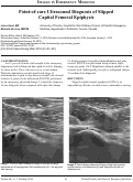Cover page: Point-of-Care Ultrasound Diagnosis of Slipped Capital Femoral Epiphysis