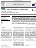 Cover page: California's climate and energy policy for transportation