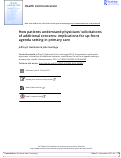 Cover page: How patients understand physicians’ solicitations of additional concerns: implications for up-front agenda setting in primary care