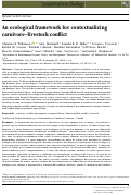 Cover page: An ecological framework for contextualizing carnivore-livestock conflict.