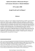 Cover page: Antitrust Evaluation of Horizontal Mergers: An Economic Alternative to Market Definition
