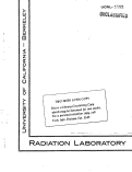 Cover page: CARRIER-FREE RADIOISOTOPES FROM CYCLOTRON TARGETS XXV. PREPARATION AND ISOLATION OF Au195,196,198,199 FROM PLATINUM