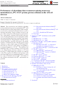 Cover page: Performance of algorithms that reconstruct missing transverse momentum in s= 8 TeV proton–proton collisions in the ATLAS detector