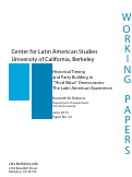 Cover page: Historical Timing and Party Building in “Third Wave” Democracies: The Latin American Experience