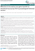 Cover page: Effective in vivo and ex vivo gene transfer to intestinal mucosa by VSV-G-pseudotyped lentiviral vectors