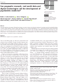 Cover page: Can pragmatic research, real-world data and digital technologies aid the development of psychedelic medicine?