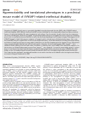 Cover page: Hyperexcitability and translational phenotypes in a preclinical mouse model of SYNGAP1-related intellectual disability