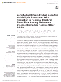 Cover page: Longitudinal Intraindividual Cognitive Variability Is Associated With Reduction in Regional Cerebral Blood Flow Among Alzheimer’s Disease Biomarker-Positive Older Adults