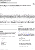 Cover page: Impact of biochar on persistence and diffusion of antibiotic resistance genes in sediment from an aquaculture pond