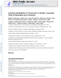 Cover page: A review and definition of ‘usual care’ in genetic counseling trials to standardize use in research