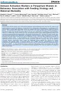 Cover page: Immune Activation Markers in Peripartum Women in Botswana: Association with Feeding Strategy and Maternal Morbidity