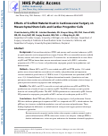 Cover page: Effects of Scaffold Material Used in Cardiovascular Surgery on Mesenchymal Stem Cells and Cardiac Progenitor Cells