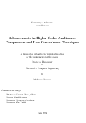 Cover page: Advancements in Higher Order Ambisonics Compression and Loss Concealment Techniques