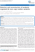 Cover page: Detection and reconstruction of tandemly organized de novo copy number variations