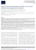 Cover page: Impact of functional disability on health-care use and medical costs among cancer survivors.