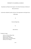 Cover page: Experimental and Numerical Investigation of the Seismic Performance of Reinforced Masonry Structures