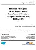 Cover page: Effects of Milling and Other Repairs on the Smoothness of Overlays on Asphalt Pavements from 2000 to 2009