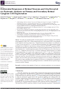 Cover page: Differential Responses of Retinal Neurons and Glia Revealed via Proteomic Analysis on Primary and Secondary Retinal Ganglion Cell Degeneration.