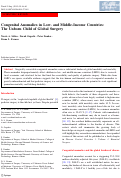 Cover page: Congenital Anomalies in Low- and Middle-Income Countries: The Unborn Child of Global Surgery