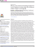 Cover page: Efficacy of an ultrasound training program for nurse midwives to assess high-risk conditions at labor triage in rural Uganda