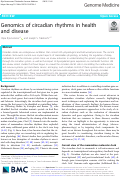 Cover page: Genomics of circadian rhythms in health and disease.