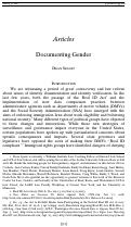Cover page: Documenting Gender