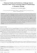 Cover page: Temporal trends and predictors of salvage cancer treatment after failure following radical prostatectomy or radiation therapy: An analysis from the CaPSURE registry