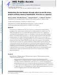 Cover page: Determining the mechanisms through which recent life stress predicts working memory impairments: precision or capacity?