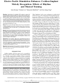 Cover page: Electro-Tactile Stimulation Enhances Cochlear-Implant Melody Recognition: Effects of Rhythm and Musical Training.