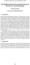 Cover page: The Implementation of Laryngeal Contrast in Korean as a Second Language