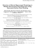 Cover page: Detection of altered hippocampal morphology in multiple sclerosis‐associated depression using automated surface mesh modeling