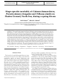 Cover page: Stage-specific mortality of Calanus finmarchicus, Pseudocalanus elongatus and Oithona similis on Fladen Ground, North Sea, during a spring bloom