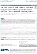 Cover page: A mobile cesarean birth center as a solution to improve access to surgical birth in rural Ethiopia: a mixed methods research protocol.