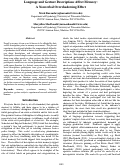 Cover page: Language and Gesture Descriptions Affect Memory:
A Nonverbal Overshadowing Effect