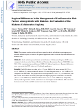 Cover page: Regional differences in the management of cardiovascular risk factors among adults with diabetes: An evaluation of the Diabetes Collaborative Registry