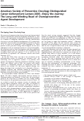 Cover page: American Society of Preventive Oncology Distinguished Career Achievement Lecture 2006--Enjoy the journey: the long and winding road of chemoprevention agent development.