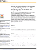 Cover page: Difficult decisions: Evaluating individual and couple-level fertility intentions and HIV acquisition among HIV serodiscordant couples in Zambia