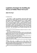 Cover page: Legislative Strategies for Enabling the Success of Online Music Purveyors