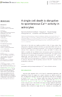 Cover page: A single cell death is disruptive to spontaneous Ca2+ activity in astrocytes