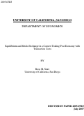 Cover page: Equilibrium and Media of Exchange in a Convex Trading Post Economy With Transaction Costs