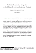 Cover page: An Active-Contracting Perspective on Equilibrium Selection in Relational Contracts