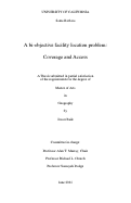 Cover page: A bi-objective facility location problem: Coverage and Access
