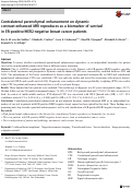 Cover page: Contralateral parenchymal enhancement on dynamic contrast-enhanced MRI reproduces as a biomarker of survival in ER-positive/HER2-negative breast cancer patients.