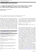 Cover page: A medium-throughput SNP assay for detecting genetic variation in coding and non-coding portions of the red fox genome