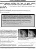 Cover page: Case of Displaced Glenoid Fracture After Fall: Subtle Findings with Significant Implications for Trauma Patients