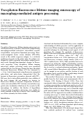 Cover page: Two-photon fluorescence lifetime imaging microscopy of macrophage-mediated antigen processing